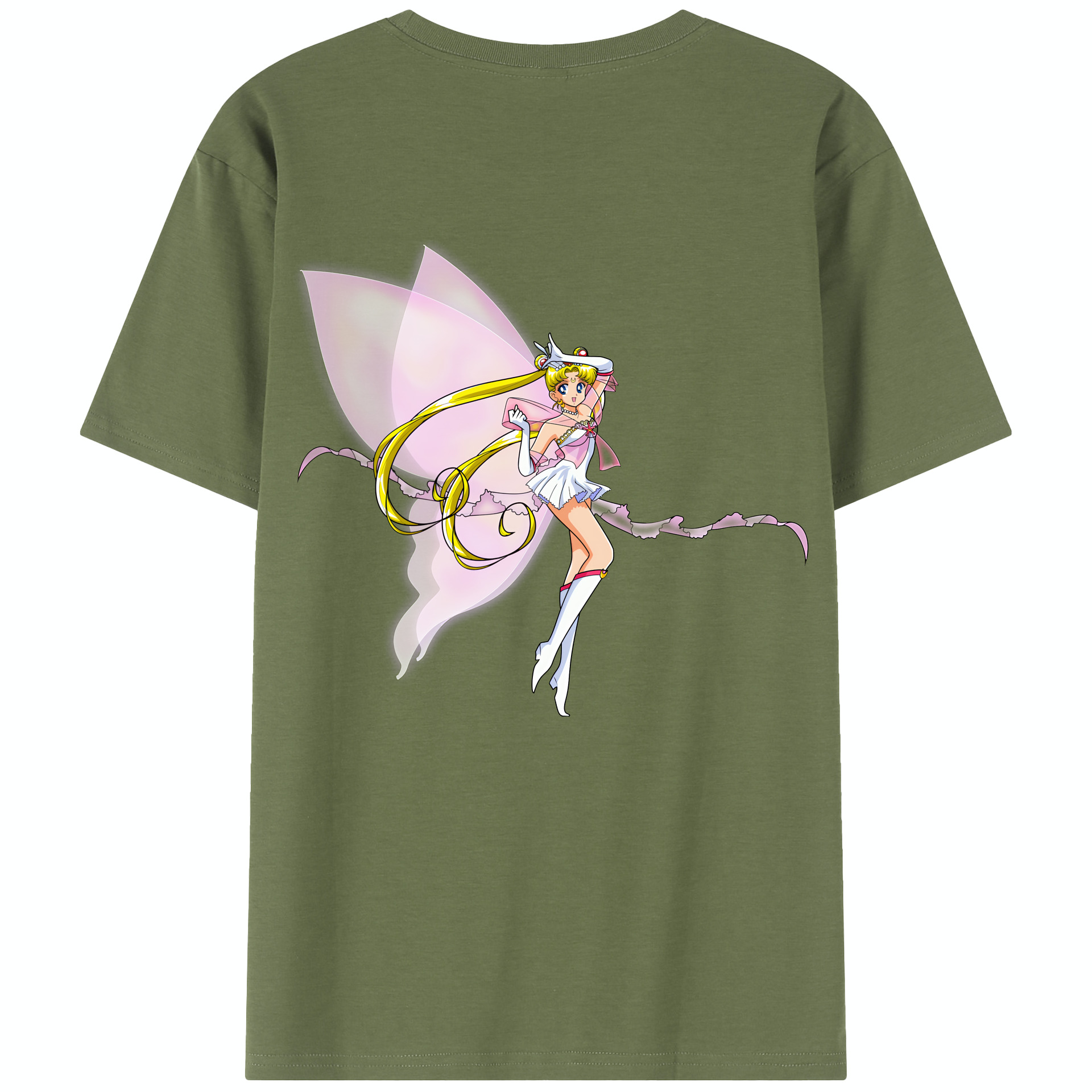 （画像用） 美少女戦士セーラームーン 月野 うさぎ つきの うさぎ Sailor Moon Tsukino Usagi 綿100％半袖Tシャツ（背面プリント）
